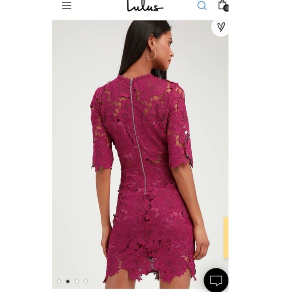 Magenta lace dress - Picture 2 of 3